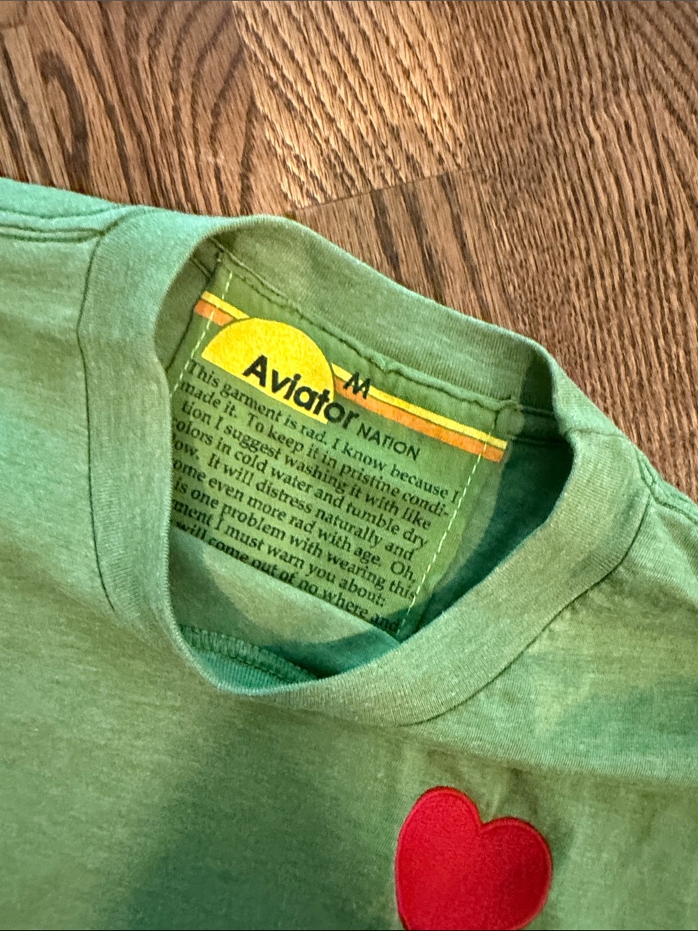 Aviator Nation Green Heart Patch T-Shirt - Picture 3 of 3